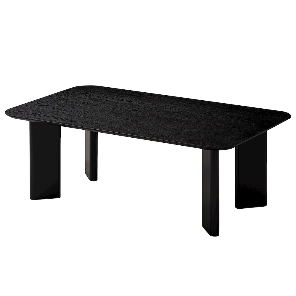 Black ash rectangular modern wood coffee table by Start2Finish, featuring a sleek, minimalist design and sturdy rectangular shape.