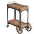 Start2Finish Entertainer Bar Serving Cart with wheels, wood finish, and multiple shelves for drinks and accessories.