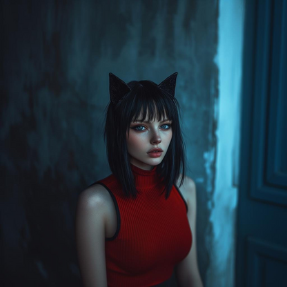 3D printed cat ears headpiece for cosplay, featuring realistic kitten ear design, perfect for costume and costume accessories.