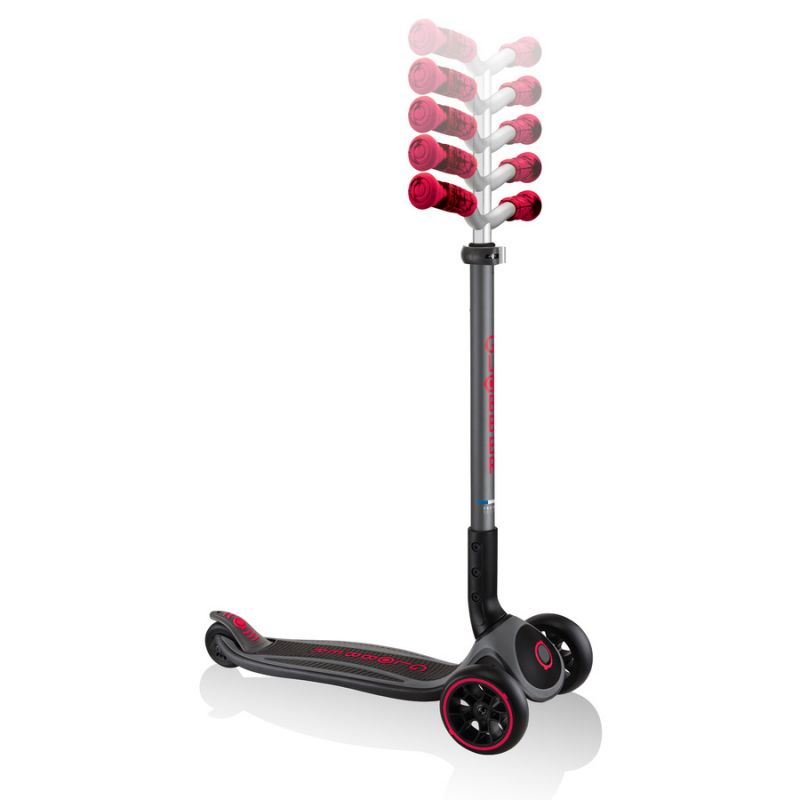 Start2Finish Globber Master Prime 3-Wheel Scooter in black with red accents, designed for kids&
