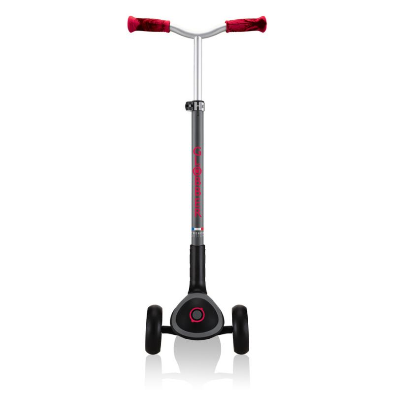Start2Finish Globber Master Prime 3-Wheel Scooter in black and red, featuring sturdy handlebars and smooth wheels for kids&