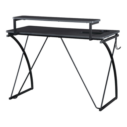 Start2Finish Biome 44" gaming desk with Bluetooth LED lights, modern furniture featuring a spacious surface and ambient lighting.