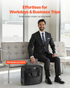 Start2Finish black rolling laptop bag with telescoping handle, fits up to 15.6-inch laptops, wheeled briefcase for work and travel.
