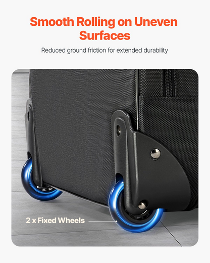 Start2Finish VEVOR rolling laptop bag with wheels, fits up to 15.6-inch laptops, black wheeled briefcase for work and travel.
