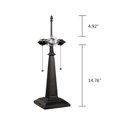 Orson Tiffany-Style 2 Light Mission Table Lamp with 16-inch shade, featuring stained glass design and classic metal base.