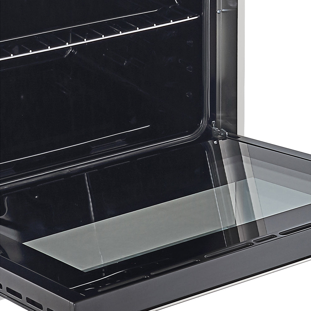 Empava 30-inch freestanding gas range with oven, stainless steel appliances, featuring burners and control knobs.
