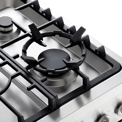 Empava 30-inch freestanding gas range with oven, featuring burners and control knobs, part of Start2Finish appliances.