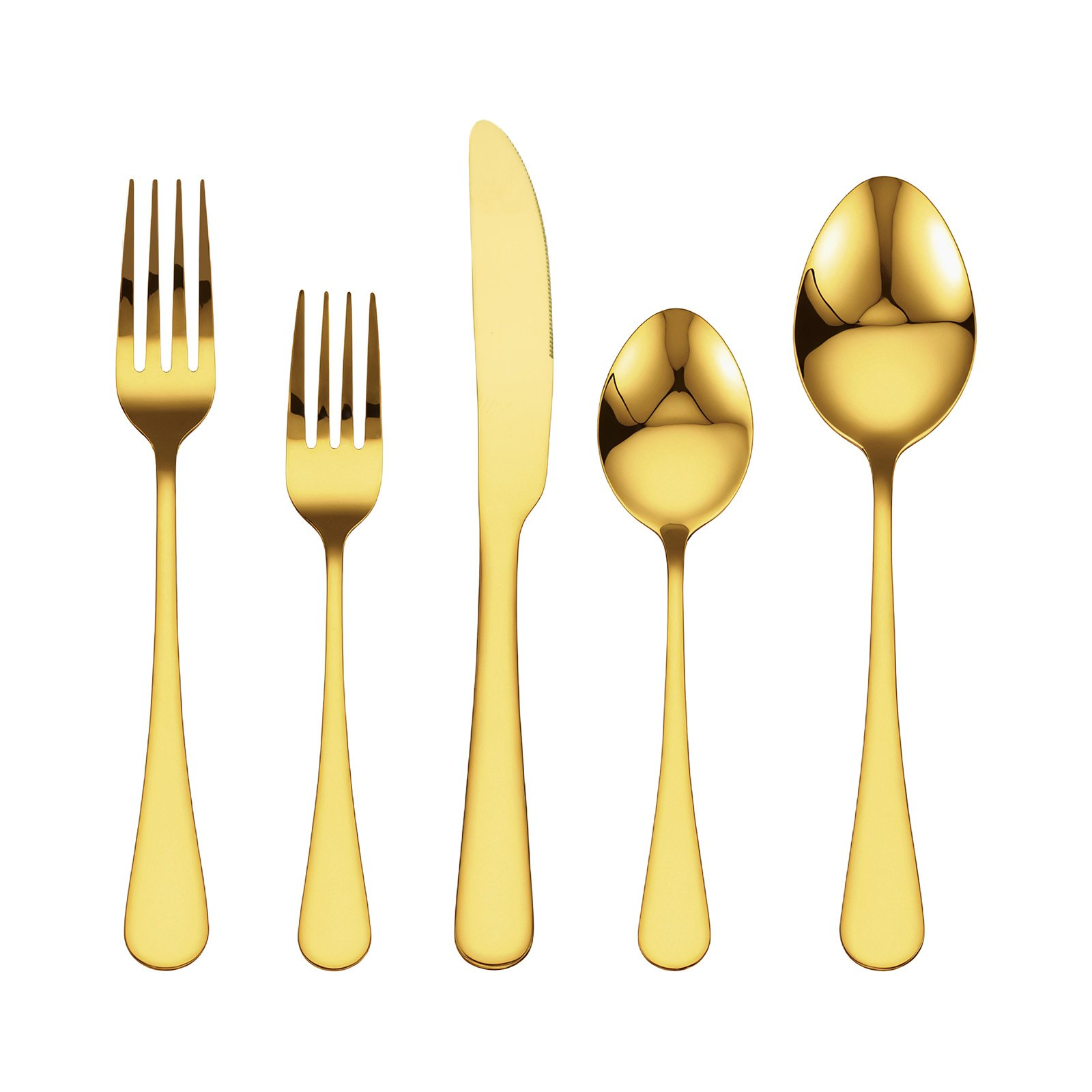 Start2Finish VEVOR 60-piece gold and silver stainless steel flatware set with knife, fork, and spoon for home dining, dishwasher safe.