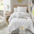 Start2Finish Bailey Diamond Pucker Woven Comforter Set in white, featuring textured diamond quilting and plush fabric for cozy bedding