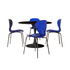 Start2Finish 5-piece round black MDF dining set with matching chairs, modern table design for dining room use.