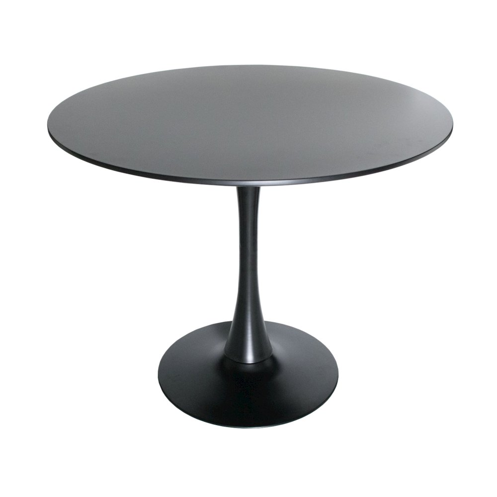 Start2Finish 5-piece round black MDF dining set with a sleek table and matching chairs for modern kitchen or dining room décor.