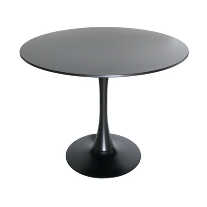 Start2Finish 5-piece round black MDF dining set with a sleek table and matching chairs for modern kitchen or dining room décor.