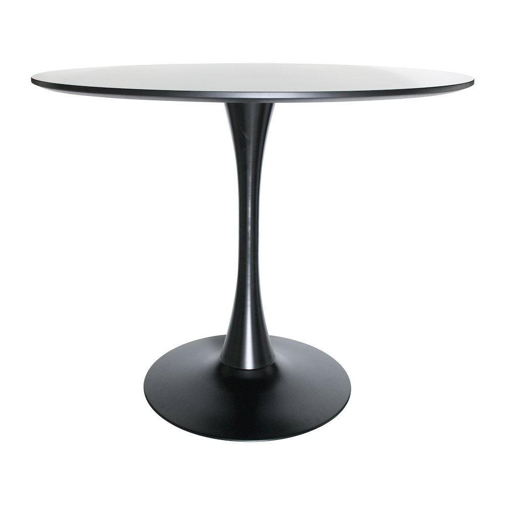 Start2Finish 5-piece round black MDF dining set with table and four chairs, modern and stylish for dining rooms