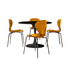 Start2Finish 5-piece round black MDF dining set with matching chairs, modern table design for dining room use