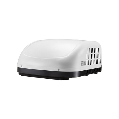 Start2Finish VEVOR RV Air Conditioner 13500 BTU rooftop unit with operation panel, air distribution box, and installation hardware.