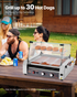 Start2Finish VEVOR Hot Dog Roller with 30 hot dog capacity, stainless steel sausage grill, dual temp control, cover, and side storage.