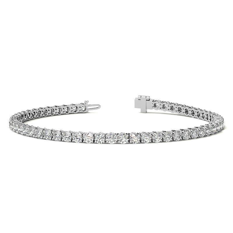 Start2Finish 3.00 CTW AGI Certified Lab-Grown Diamond Tennis Bracelet in 14K yellow or white gold with G/VS clarity.