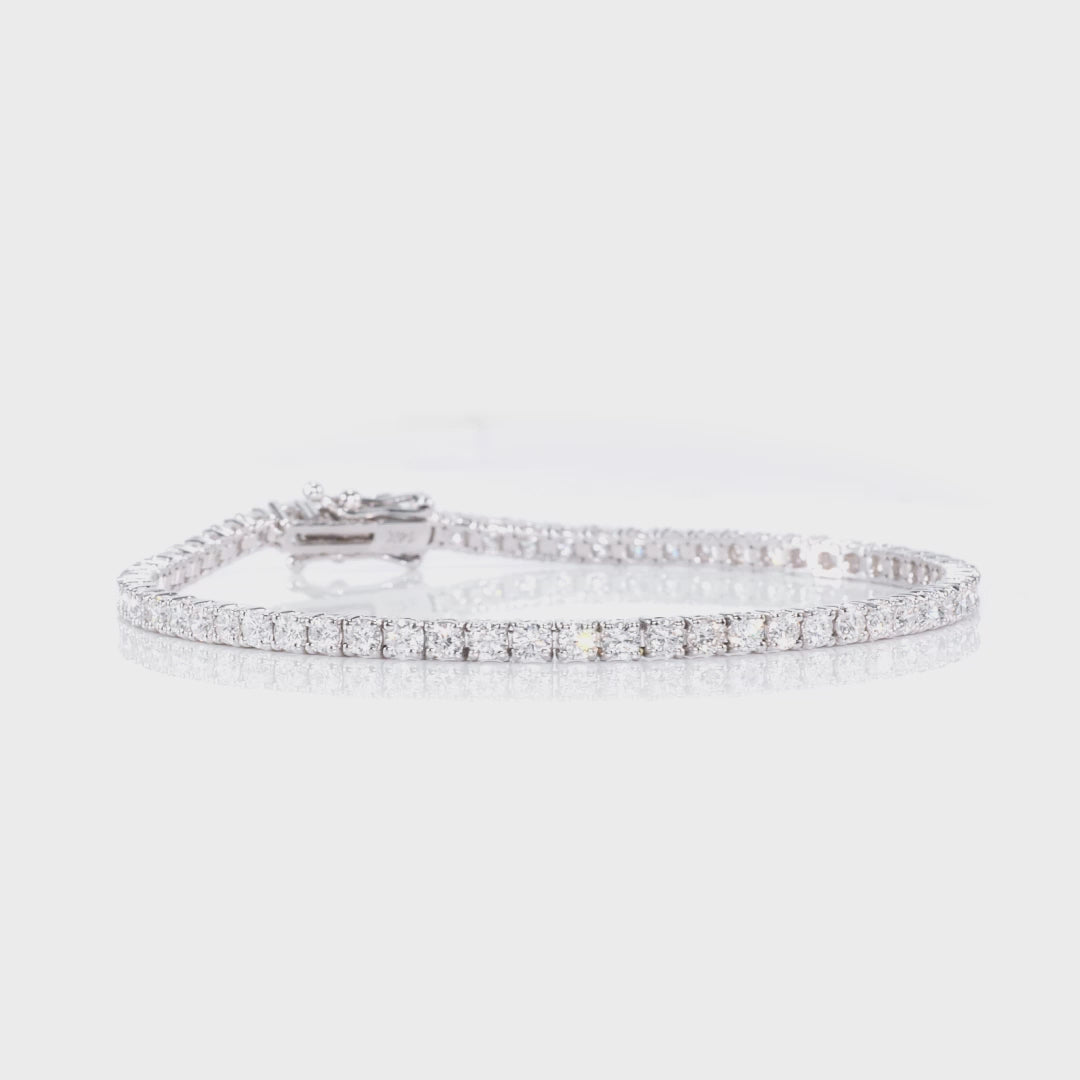 Start2Finish 3.00 CTW AGI Certified Lab-Grown Diamond Tennis Bracelet in 14K yellow or white gold with G/VS clarity.