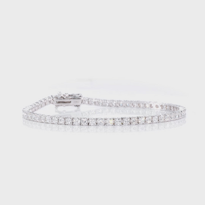 Start2Finish 3.00 CTW AGI Certified Lab-Grown Diamond Tennis Bracelet in 14K yellow or white gold with G/VS clarity.