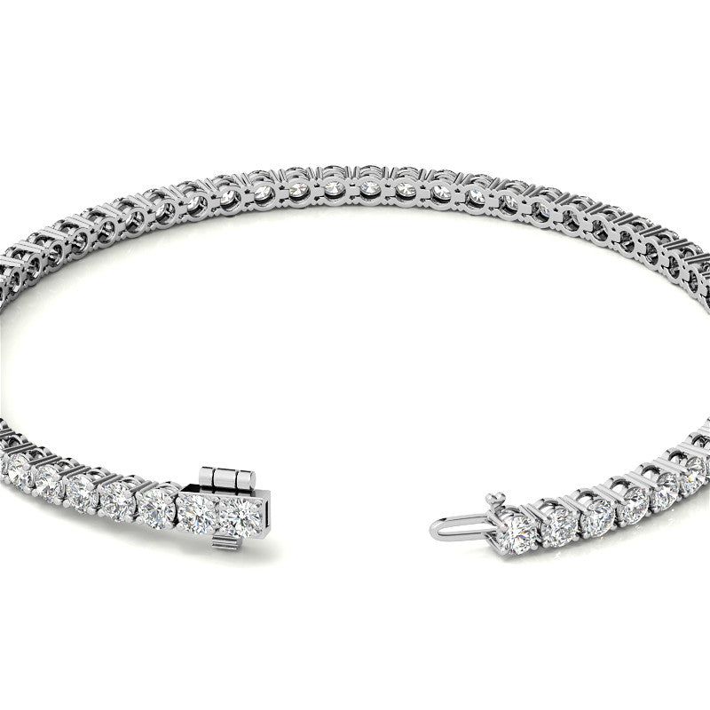 Start2Finish 3.00 CTW lab-grown diamond tennis bracelet in 14K yellow or white gold with G/VS clarity, featuring sparkling diamonds.