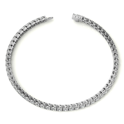 Start2Finish 3.00 CTW lab-grown diamond tennis bracelet in 14K yellow or white gold with G/VS clarity, featuring sparkling round diamonds.