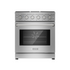 Start2Finish Empava 30-inch pro-style slide-in gas range with single oven, stainless steel finish, and control knobs.
