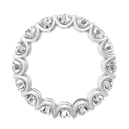 Start2Finish 4.00 CTW lab-grown diamond eternity band ring in U-prong setting with G/VS clarity in 14K white or yellow gold jewelry