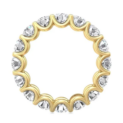 Start2Finish 4.00 CTW lab-grown diamond eternity band ring in U-prong setting, G/VS clarity, in 14K white or yellow gold