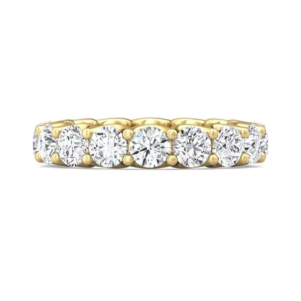 Start2Finish 4.00 CTW lab-grown diamond eternity band ring in U-prong setting, G/VS clarity, in 14K white or yellow gold.