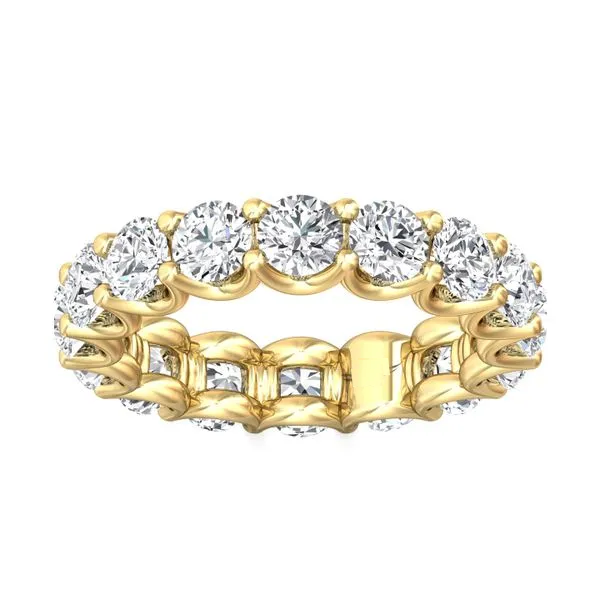 Start2Finish 4.00 CTW AGI certified lab-grown diamond eternity band ring in U-prong setting with G/VS clarity in 14K white or yellow gold