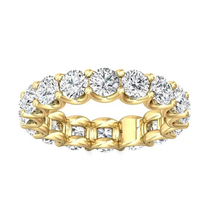 Start2Finish 4.00 CTW AGI certified lab-grown diamond eternity band ring in U-prong setting with G/VS clarity in 14K white or yellow gold
