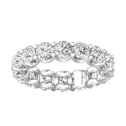 Start2Finish 4.00 CTW lab-grown diamond eternity band ring in U-prong setting, G/VS clarity, in 14K white or yellow gold.