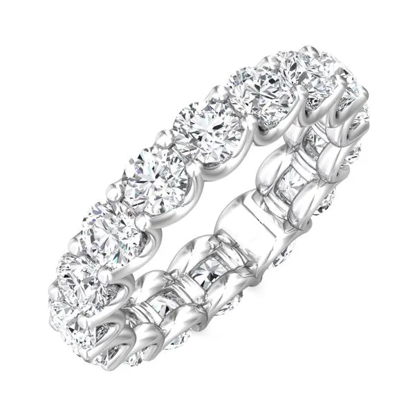 Start2Finish 4.00 CTW AGI Lab-Grown Diamond Eternity Band ring in U-prong setting with G/VS clarity, available in 14K white or yellow gold.