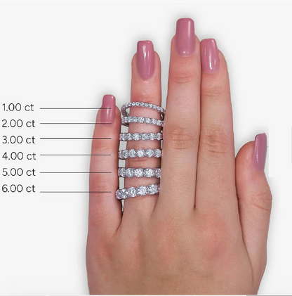 Start2Finish 4.00 CTW AGI certified lab-grown diamond eternity band ring in U-prong setting, G/VS clarity, in 14K white or yellow gold