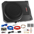 Start2Finish 5Core 10-inch slim under-seat car subwoofer with built-in amplifier and enclosure, 800W automotive audio speaker