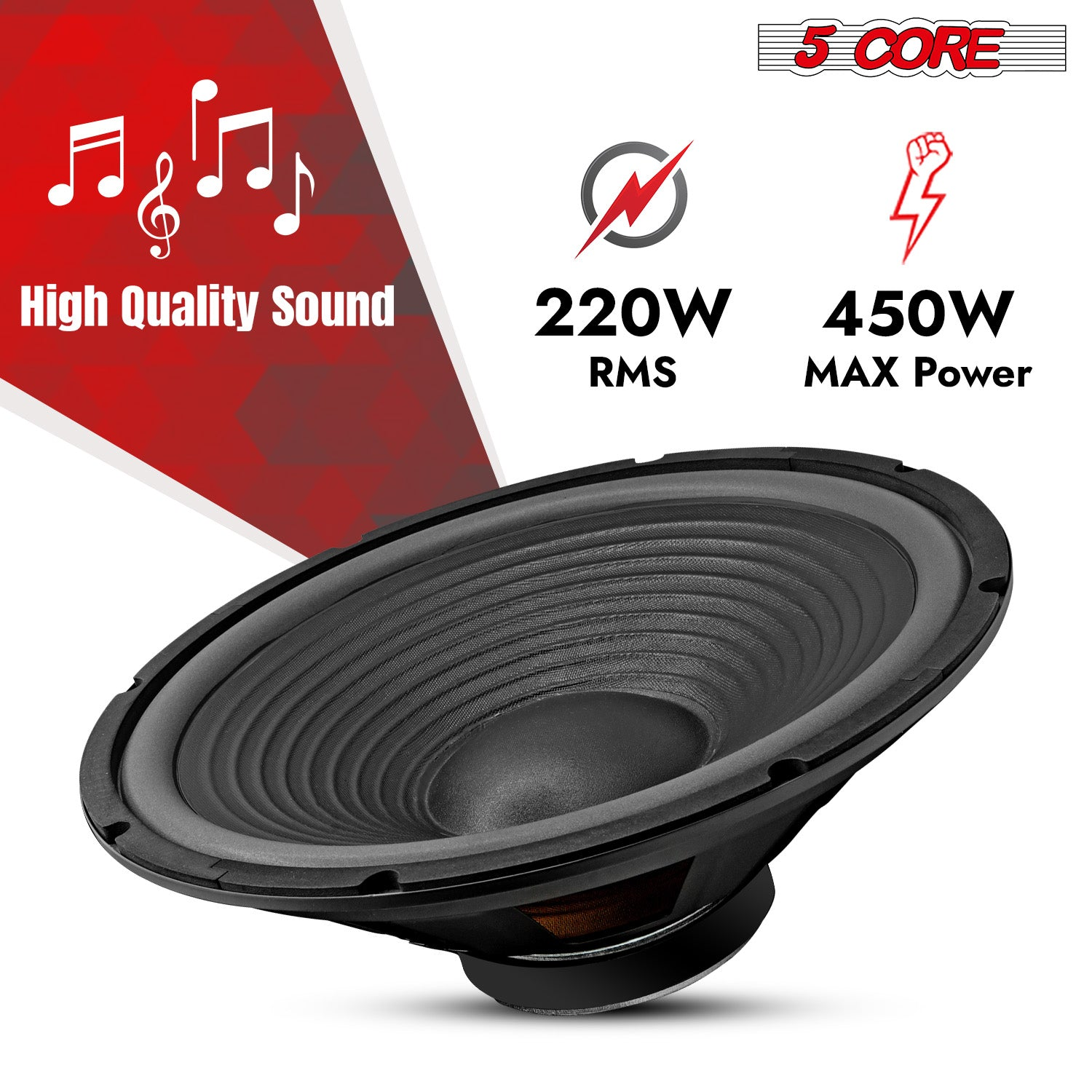Start2Finish 15-inch automotive car woofer with 450W deep bass, 4 Ohm component loudspeaker for high-quality sound.