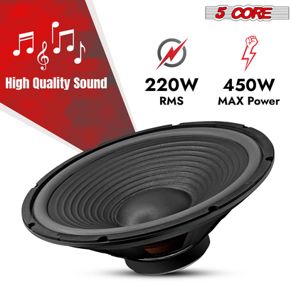 Start2Finish 15-inch automotive car woofer with 450W deep bass, 4 Ohm component loudspeaker for high-quality sound.