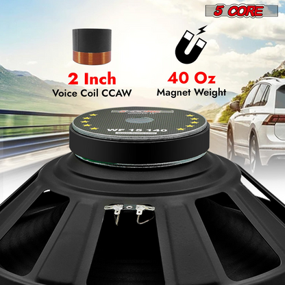 Start2Finish 15-inch automotive car woofer with 450W deep bass, 4 Ohm replacement subwoofer loudspeaker, high-performance audio component.