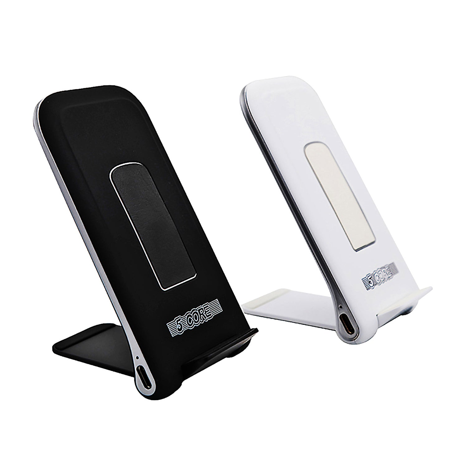 Start2Finish 5 Core Wireless Charging Stand with sleep-friendly light, dual 10W fast wireless chargers for smartphones.