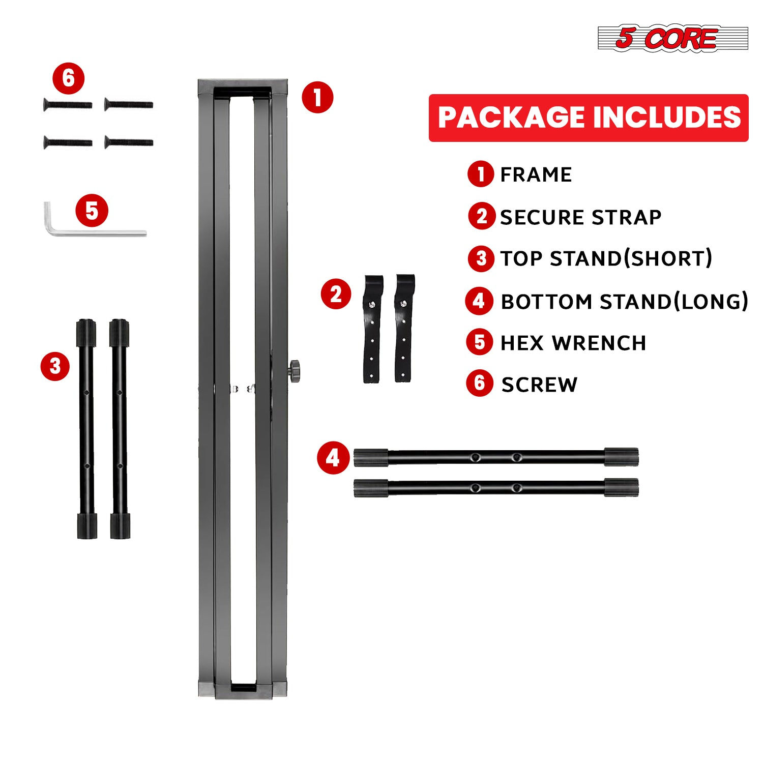 Start2Finish 5 core keyboard stand with dual X shape design, adjustable and foldable for portable use with musical instruments.