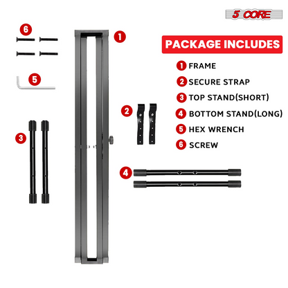 Start2Finish 5 core keyboard stand with dual X shape design, adjustable and foldable for portable use with musical instruments.