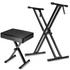 Start2Finish 5 core keyboard stand and padded musician chair set, adjustable piano bench and keyboard stand combo for musicians