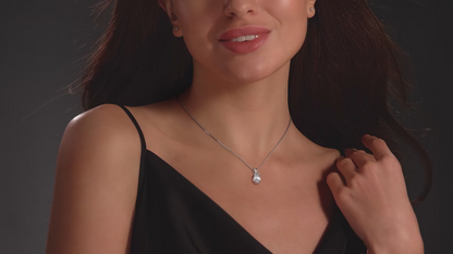 Pear-shaped lab-grown diamond pendant with 2.00 CTW in 14K white gold, featuring an AGI certification and F/VS clarity.