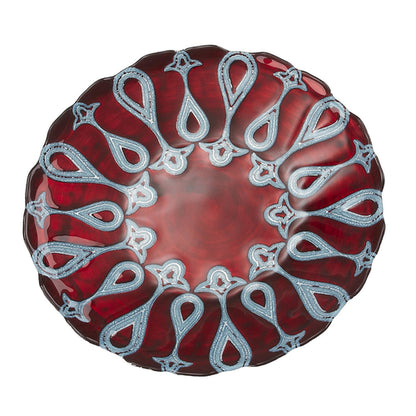 Set of four White Zeus Larissa 8.5-inch salad plates with elegant design for home and garden table settings.