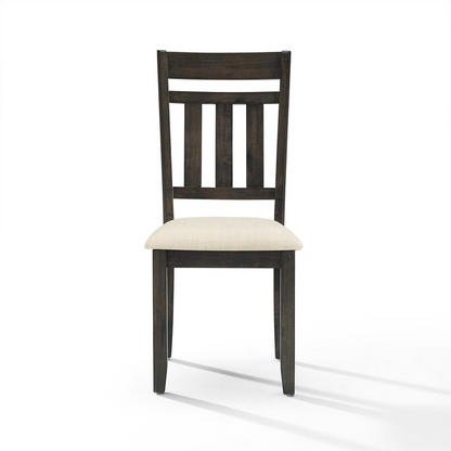 Two Start2Finish Hayden 2-piece slat back dining chairs with wooden seats and slat back design, set against a neutral background.
