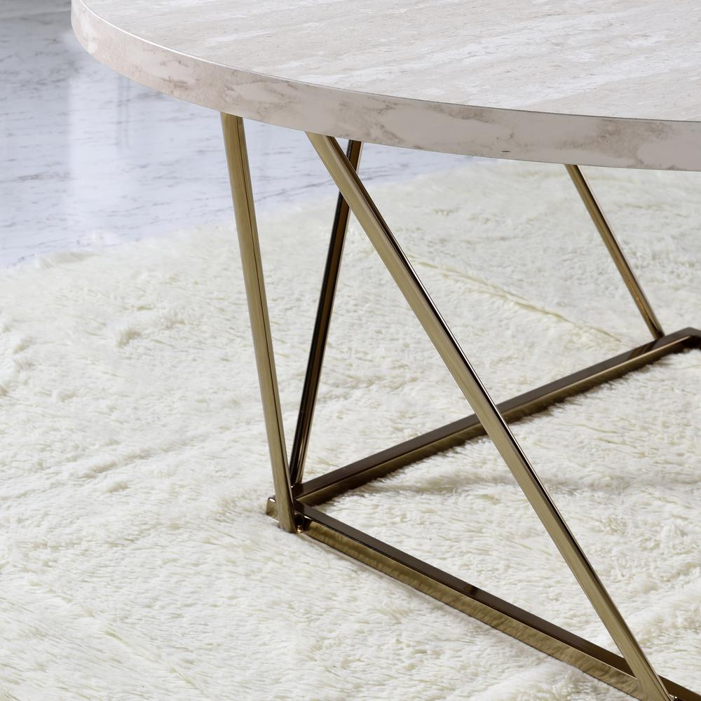 Start2Finish Rowan faux marble top coffee table with sleek rectangular design and wooden legs, ideal for modern living rooms.