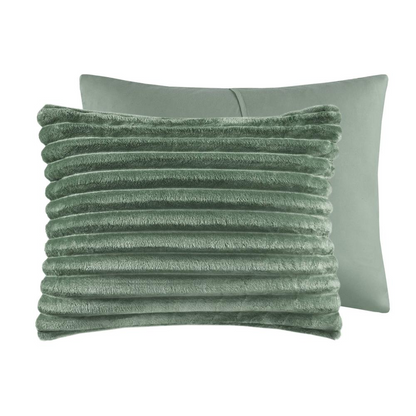 Start2Finish 3-piece corded plush comforter bedding set with soft, textured fabric and matching pillow shams on a neatly made bed.