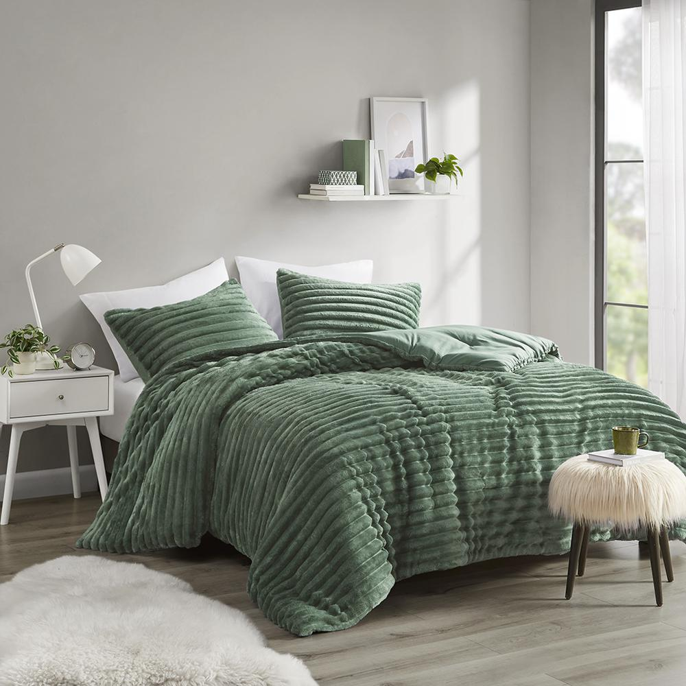 Start2Finish 3-piece corded plush comforter bedding set with soft, cozy fabric and matching pillow shams.