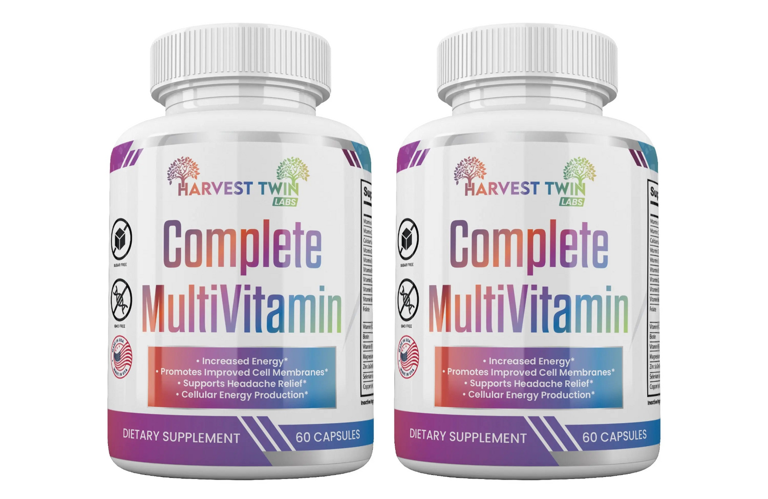 Start2Finish Complete Multivitamin supplement bottle with colorful capsules and tablets, emphasizing daily nutritional support.