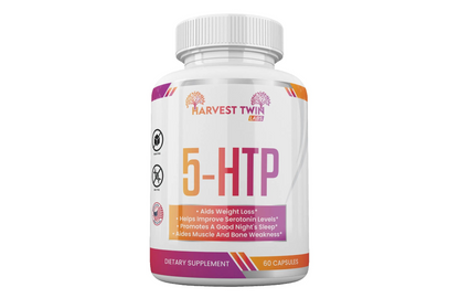Start2Finish 5-HTP mood enhancer supplement bottle with capsules, designed to boost serotonin levels naturally.